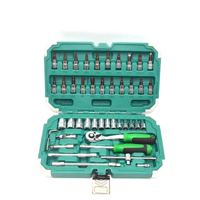 73169 46-Pcs Tools Set, Green Edge-wrap Case, Jauna stila rokturis