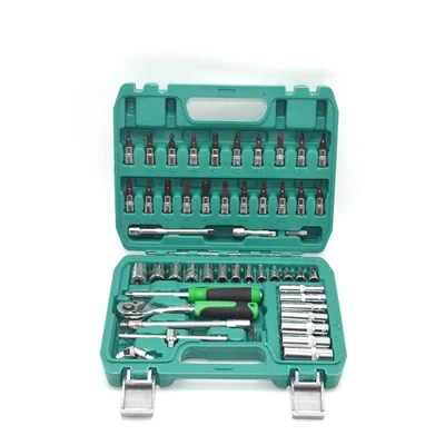 73172 53-Pcs Tools Set, zaļš futrālis, 72-Teeth S2 sprūdrata